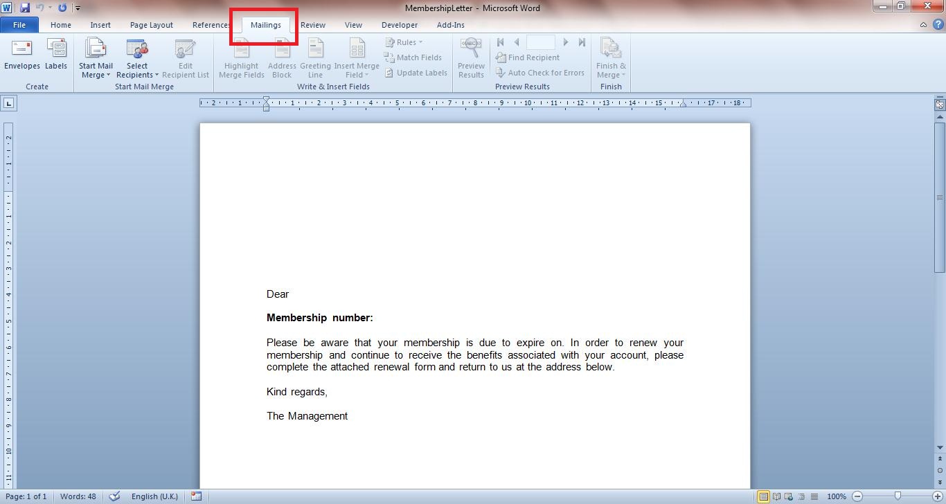 creating form letter with mail merge word for mac
