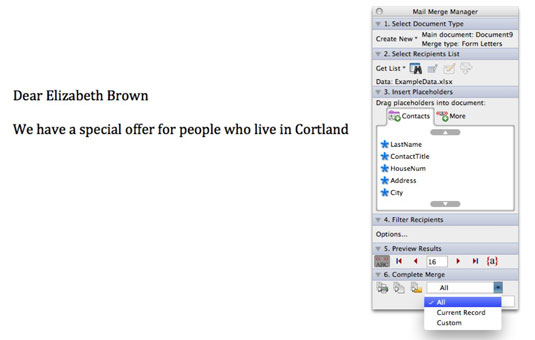 creating form letter with mail merge word for mac